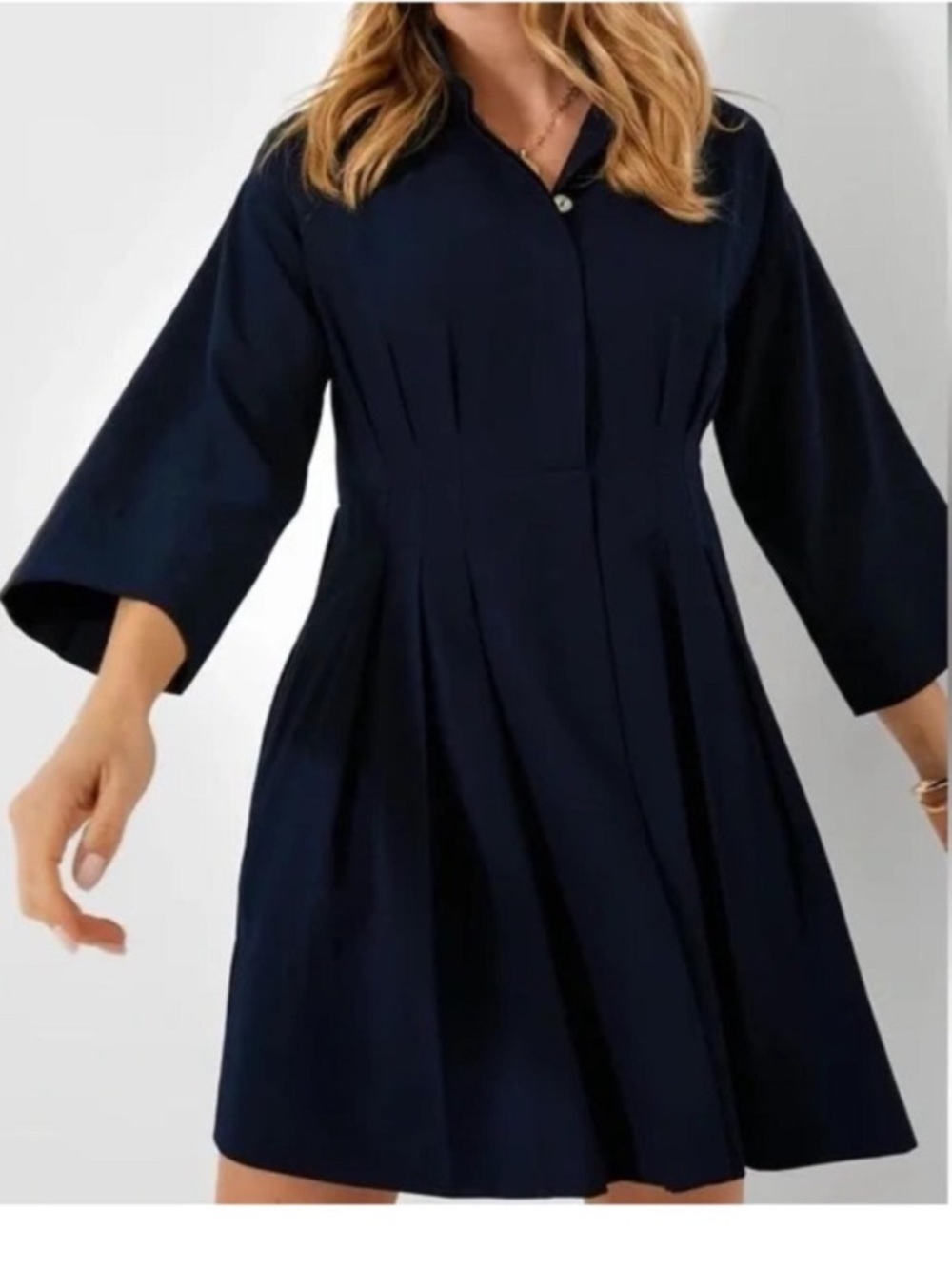 Pomander Place Pleated Darien Mini Dress Size XS Navy